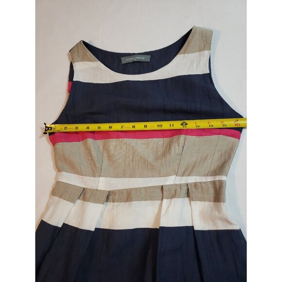 Sandro Ferrone Womens Sleeveless Striped Linen Blend Dress TG.42 size 6 Italy - Picture 7 of 12